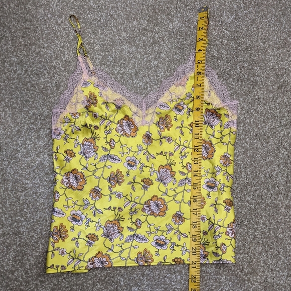 (2/$25) Victoria's Secret satin lace camisole top yellow florals - Picture 10 of 10